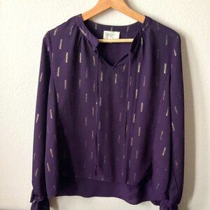 Everly|  Purple Blouse and gold marks